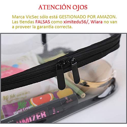 Estuche Transparente de Maquillaje Bolsa Práctica para Guardar Utensilios Cosméticos Make-up Pounches PVC Grueso Suave