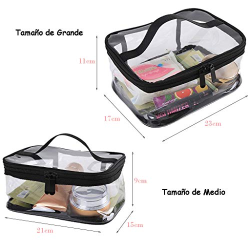 Estuche Transparente de Maquillaje Bolsa Práctica para Guardar Utensilios Cosméticos Make-up Pounches PVC Grueso Suave