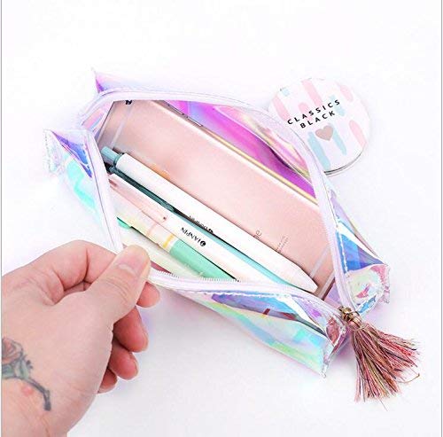 Estuche Transparente Multicolor Caja de Lápiz Pencil Case Funda de Lápices Regalo Estuche Escolar