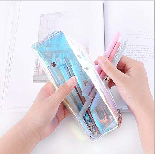 Estuche Transparente Multicolor Caja de Lápiz Pencil Case Funda de Lápices Regalo Estuche Escolar