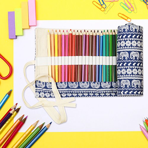 estuches enrollable de lápiz KAKOO estuche arte de bolso de lona de enrollable para guardar lapices de colores, boli de gel