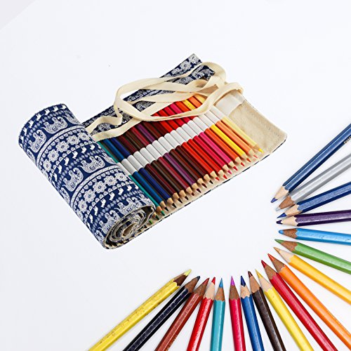 estuches enrollable de lápiz KAKOO estuche arte de bolso de lona de enrollable para guardar lapices de colores, boli de gel