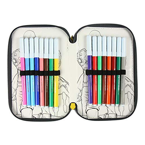 Estuches Multicolor AVENGERS, Unisex Adulto Avengers Plumier Triple Giotto Premium de Avengers 21-2492, Talla única