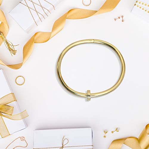 ETCBUYS Brazalete De Clavos De Acero Inoxidable De Titanio - Brazaletes Unisex Punk Para Los Hombres De Las Mujeres Joyería De Regalo - Pulsera De Diseño Creativo De Lujo Con Amor De Uñas - 4 Piezas