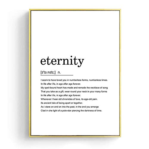 Eternidad creativa Familia Amor Sonrisa Definición Citas Palabras Paráfrasis Cartel nórdico simple Arte de la pared Pintura en lienzo Imagen Sala de estar Dormitorio Decoración del hogar