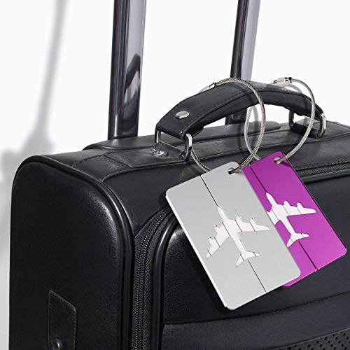 Etiqueta de identificación del equipaje, Febbya Etiquetas para Equipaje 7 Pack Colores brillantes Maleta de Viaje Equipaje Etiquetas de Equipaje Portatarjetas de Viaje de Negocios con Tira de Aluminio