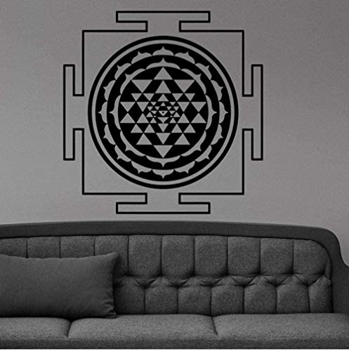 Etiqueta de la pared de vinilo de alta calidad mandala geometría sagrada etiqueta de la pared etiqueta de la pared sala de arte yoga mandala Om meditación 42X42Cm