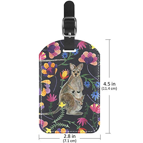 Etiquetas de Equipaje para Acuarela, diseño de Flor de Canguro, 2 Paquetes