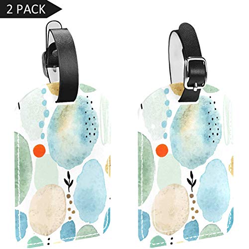 Etiquetas de Piel sintética para Maleta de Perfume, 2 Unidades, diseño de Moda Multi-07 4.5x2.8in/11.4x7.1cm