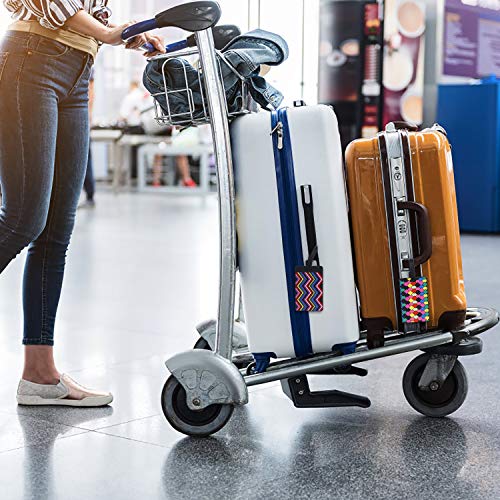 Etiquetas para Equipaje PVC Impermeable Etiquetas de Identificación de la Maleta con la Hebilla Bolso ID Tag portatarjetas para Viajes Negocios 6Pcs