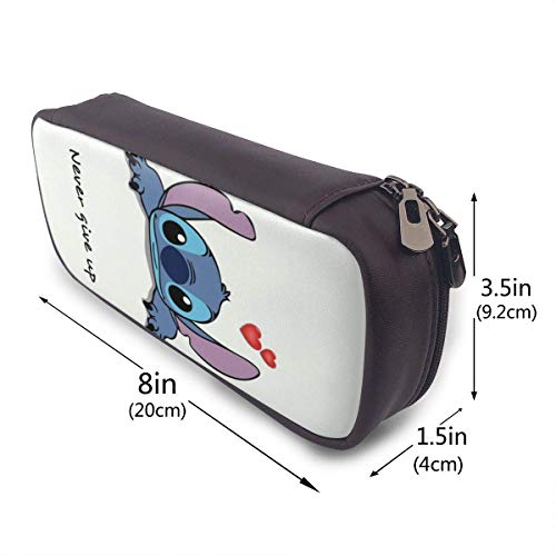 Etryrt - Estuche para lápices de puntada de gran capacidad, doble cremallera, para oficina, escuela, cosméticos, documentos esenciales para el día a día, color Lindo Stitch2 talla única