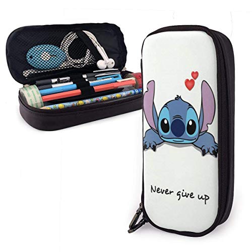 Etryrt - Estuche para lápices de puntada de gran capacidad, doble cremallera, para oficina, escuela, cosméticos, documentos esenciales para el día a día, color Lindo Stitch2 talla única