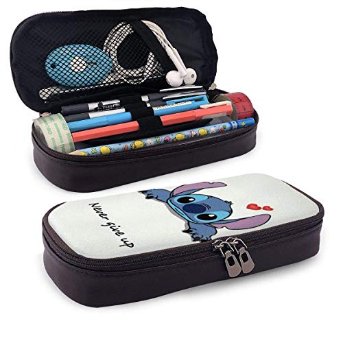 Etryrt - Estuche para lápices de puntada de gran capacidad, doble cremallera, para oficina, escuela, cosméticos, documentos esenciales para el día a día, color Lindo Stitch2 talla única