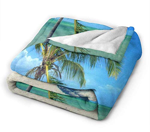 Etryrt Manta, Luxury Velvety Plush Micro-Velour Ultra-Soft Blanket Smathers Beach Palm Tree Lightweight All-Season Anti-Static for Fleece Throw Sofa Couch Bed 80"x60"