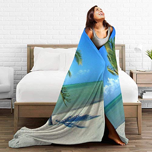 Etryrt Manta, Luxury Velvety Plush Micro-Velour Ultra-Soft Blanket Smathers Beach Palm Tree Lightweight All-Season Anti-Static for Fleece Throw Sofa Couch Bed 80"x60"