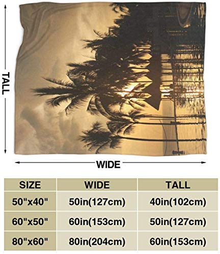 Etryrt Manta, Throw Blanket Ultra Soft Palm Tree Summer Lightweight All-Season Anti-Static for Fleece Throw Sofa Couch Bed 60"x50"