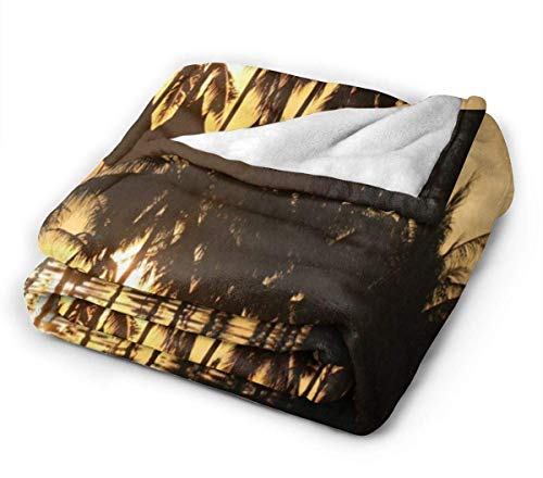 Etryrt Manta, Throw Blanket Ultra Soft Palm Tree Summer Lightweight All-Season Anti-Static for Fleece Throw Sofa Couch Bed 60"x50"