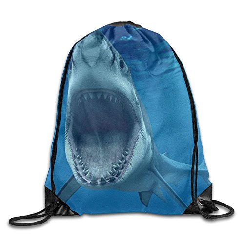 Etryrt Mochilas/Bolsas de Gimnasia,Bolsas de Cuerdas, Cute Drawstring Backpack Ocean Life Shark Whale Design Print Drawstring Backpack Rucksack Shoulder Bags Gym Bag 17"x12"