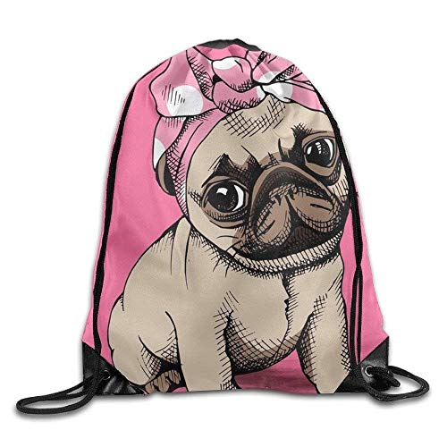 Etryrt Mochilas/Bolsas de Gimnasia,Bolsas de Cuerdas, Rainbow Lightweight Drawstring Bag Sport Gym Backpack Gym Bag For Men and Women French Bulldog