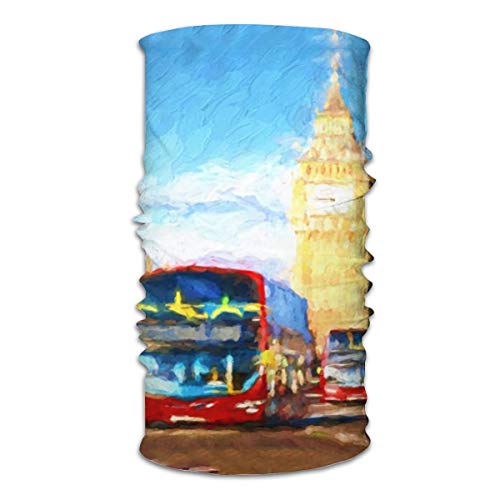 EU Capital Red Boat Famoso Big Ben Londres Inglaterra Gran Bretaña Cepillo Autobús Ciudad Máscara histórica Correr Turbante Variedad Magia Pañuelo sin Costuras Al Aire Libre Hombres y Mujeres Máscara
