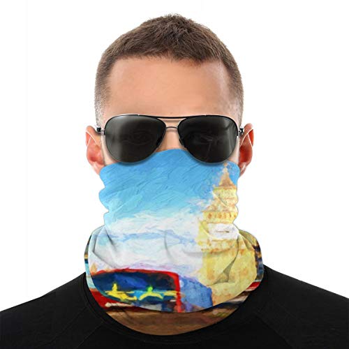 EU Capital Red Boat Famoso Big Ben Londres Inglaterra Gran Bretaña Cepillo Autobús Ciudad Máscara histórica Correr Turbante Variedad Magia Pañuelo sin Costuras Al Aire Libre Hombres y Mujeres Máscara