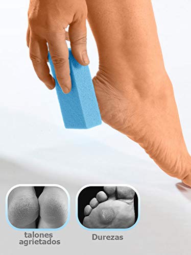 EUROXANTY® Piedra pómez sintética | Limpieza de pies | Piedra para remover la piel | Limpia y exfolia | Piedra para cuidado de pies | Piedra pómez para durezas | Piedra de 10 cm | color VERDE