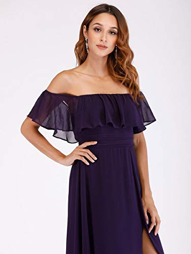Ever-Pretty A-línea Vestido de Noche Verano para Mujer Morado Oscuro 36