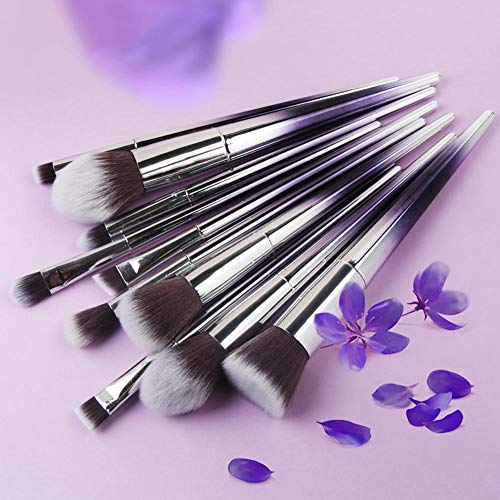 Everpert Espejo Cosmético Cepillos Gradiente Sombra de Ojos Cepillo Maquillaje Kit 10pcs/set