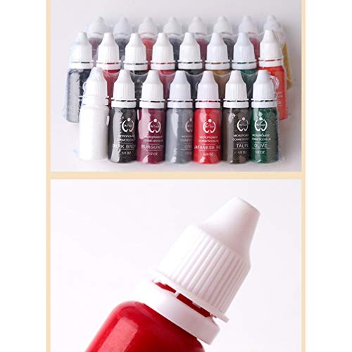 EXCEART 23 Piezas Micropigmentos Maquillaje Permanente Tintas Cosméticas para Tatuaje Delineador de Cejas Labio Tatuaje (Color Mixto)