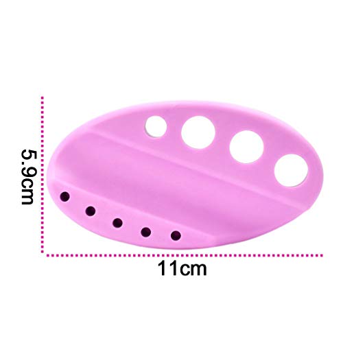 EXCEART 9 Agujeros Titular de Maquillaje Permanente Silicona Ceja Tatuaje Pigmento Organizador Tinta Hisopos de Algodón Portavasos Suministros de Microblading para Accesorios de Tatuaje (Púrpura)