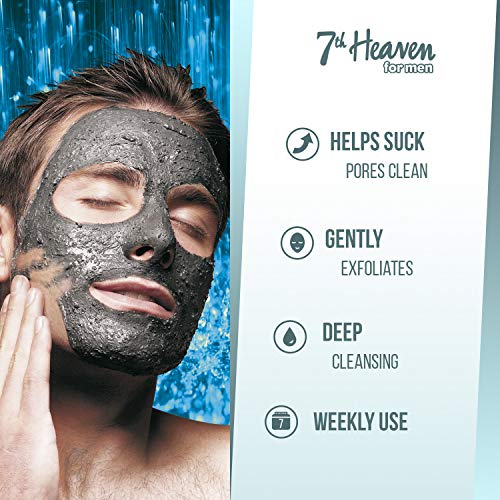 Exfoliante de lodo del Mar Muerto 7th Heaven para hombres con sal del Mar Muerto y aceite de naranja para limpiar y exfoliar poros, ideal para todo tipo de piel