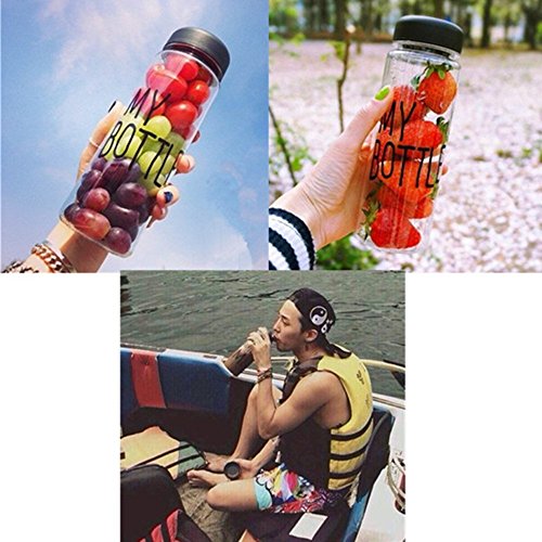 Exoh 500 ml Portable Sports Santé machine à boisson Citron jus de fruits Bouteille d'eau Noir