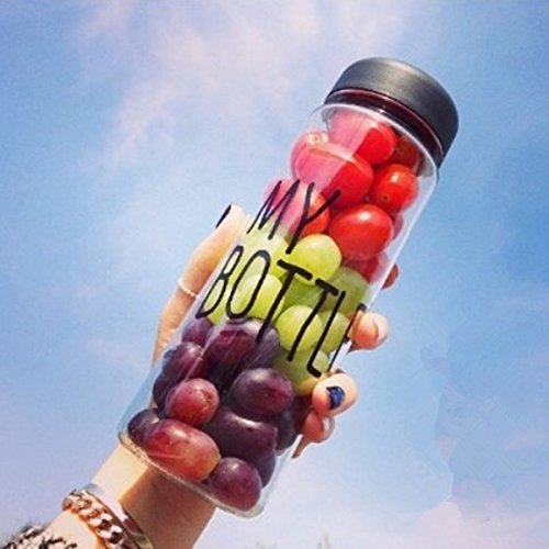 Exoh 500 ml Portable Sports Santé machine à boisson Citron jus de fruits Bouteille d'eau Noir