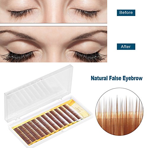 Extensión natural falsa de la ceja Extensión ultra delgada de la fibra marrón oscuro 5-8mm