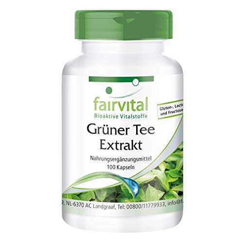 Extracto de Té Verde - VEGANO - Camellia sinensis - Con Cafeína, EGCG & mín. 50% de Polifenoles - Dosis elevada - 100 Cápsulas - Calidad Alemana