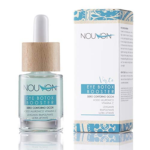 EYE BOTOX BOOSTER | Nouvon | Bio face serum antiarrugas bolsas y ojeras | ácido hialurónico puro, vitamina c, células madre vegetales | Certificado 100% ORGÁNICO | NICKEL TESTED