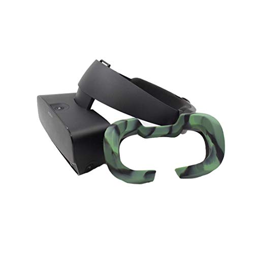 Eyglo Silicon VR Cover Facial +Tapas del Palillo del Pulgar para Oculus Rift S VR Headset Resistente al Sudor Impermeable Almohadillas Faciales de Repuesto(Camuflaje)