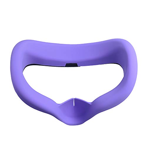 Eyglo Silicon VR Mascarilla Facial para Oculus Quest VR Headset Resistente al Sudor Impermeable Almohadillas Faciales de Repuesto (Morado)