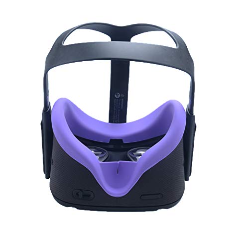 Eyglo Silicon VR Mascarilla Facial para Oculus Quest VR Headset Resistente al Sudor Impermeable Almohadillas Faciales de Repuesto (Morado)