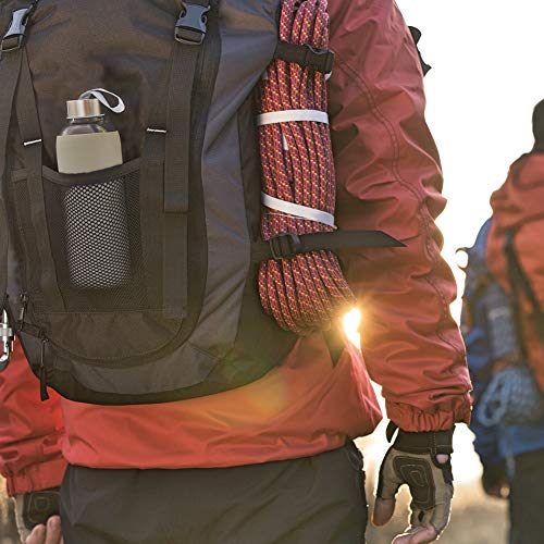 EZOWare Botella de Agua de Cristal, 550ml Sport Botella Reutilizable de Vidro Borosilicato con Funda Siliconia y Tapa de Acero Inoxidable - Gris