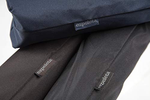 EZPELETA Paraguas Plegable de Hombre. Paraguas con Funda. Automático y con puño Curvo de Madera. Tejido Liso - Marrón