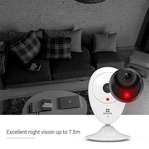 EZVIZ ezCube Pro 1080p IP Cámara de Seguridad, 2.4 GHz WiFi Cámara de Vigilancia Audio Bidireccional, Visión Nocturna, Monitor de Bebé, Servicio de Nube Disponible, Compatible con Alexa,1080p