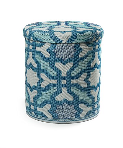 FAB HAB Puf de Almacenamiento para Interior/Exterior Hecho a Mano, apilable - Multicolor Blue, Seville