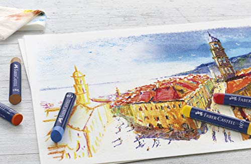 Faber-Castell 127012 - Estuche de cartón con 12 pasteles de aceite, multicolor