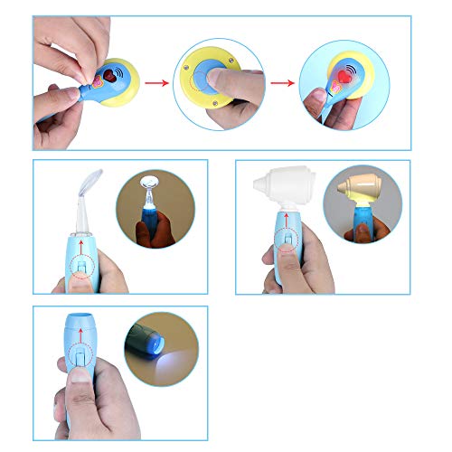 Fabur 49 Piezas Maletín de Médico de Juguete, Juego de rol Médico Dentista Enfermera Kit Clínica Dental Juego para Niños Fingir Juego Herramientas Juguete Set Regalos para Niños (Azul)