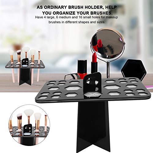 Fácil de desmontar Estante de secado de brochas de 6 agujeros medianos, Pantalla de cepillo con marco en forma de cruz, Fácil de montar 4 Agujeros grandes para maquillajes Maquillaje