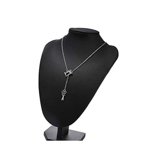 Faliya - Collar con colgante para máquina de coser y tijeras, estilo vintage, para peluquería y alcantarillado