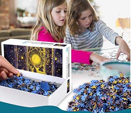 fancjj Puzzle 1000 Piezas-Rompecabezas de desafío Cerebral para niños, Oso y lobo50x75cm(20x30 Pulgadas)