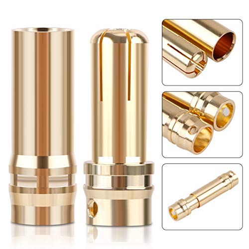 FancyWhoop 8 Pares XT150 Conjunto de Adaptador de Conector Hembra Macho Enchufe 6mm Gold Banana Bullet Plug Conectores para RC Coche Drone FPV Racing Lipo Batería ESC Moto