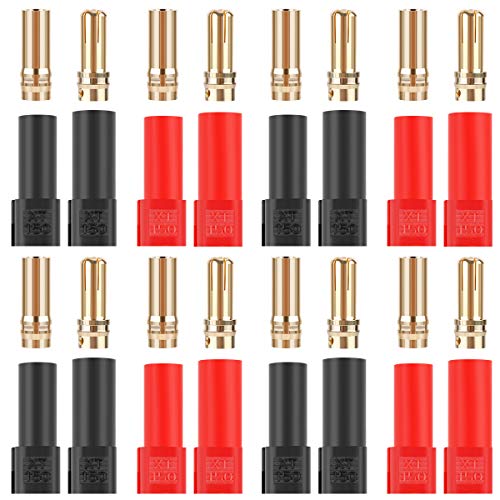 FancyWhoop 8 Pares XT150 Conjunto de Adaptador de Conector Hembra Macho Enchufe 6mm Gold Banana Bullet Plug Conectores para RC Coche Drone FPV Racing Lipo Batería ESC Moto